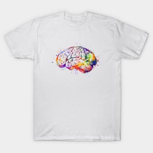 Human Brain Anatomy Watercolor Medicine Gift T-Shirt